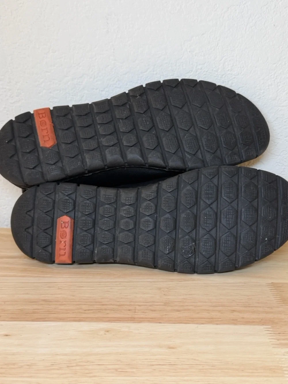 Born Black Leather Lace-Up Casual Flats